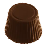 De vorm van de praline Karamel, in melk chocolade