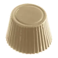 De vorm van de praline Karamel, in witte chocolade