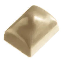 De vorm van de praline Manon, in witte chocolade