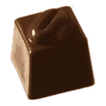 De vorm van de praline Mokka, in melk chocolade