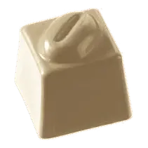 De vorm van de praline Mokka, in witte chocolade