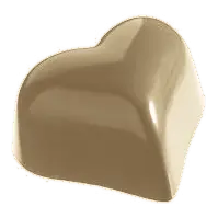 De vorm van de praline Praliné crème, in witte chocolade