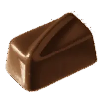 De vorm van de praline Witte ganache, in melk chocolade