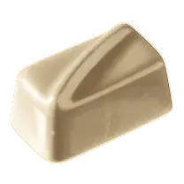 De vorm van de praline Witte ganache, in witte chocolade